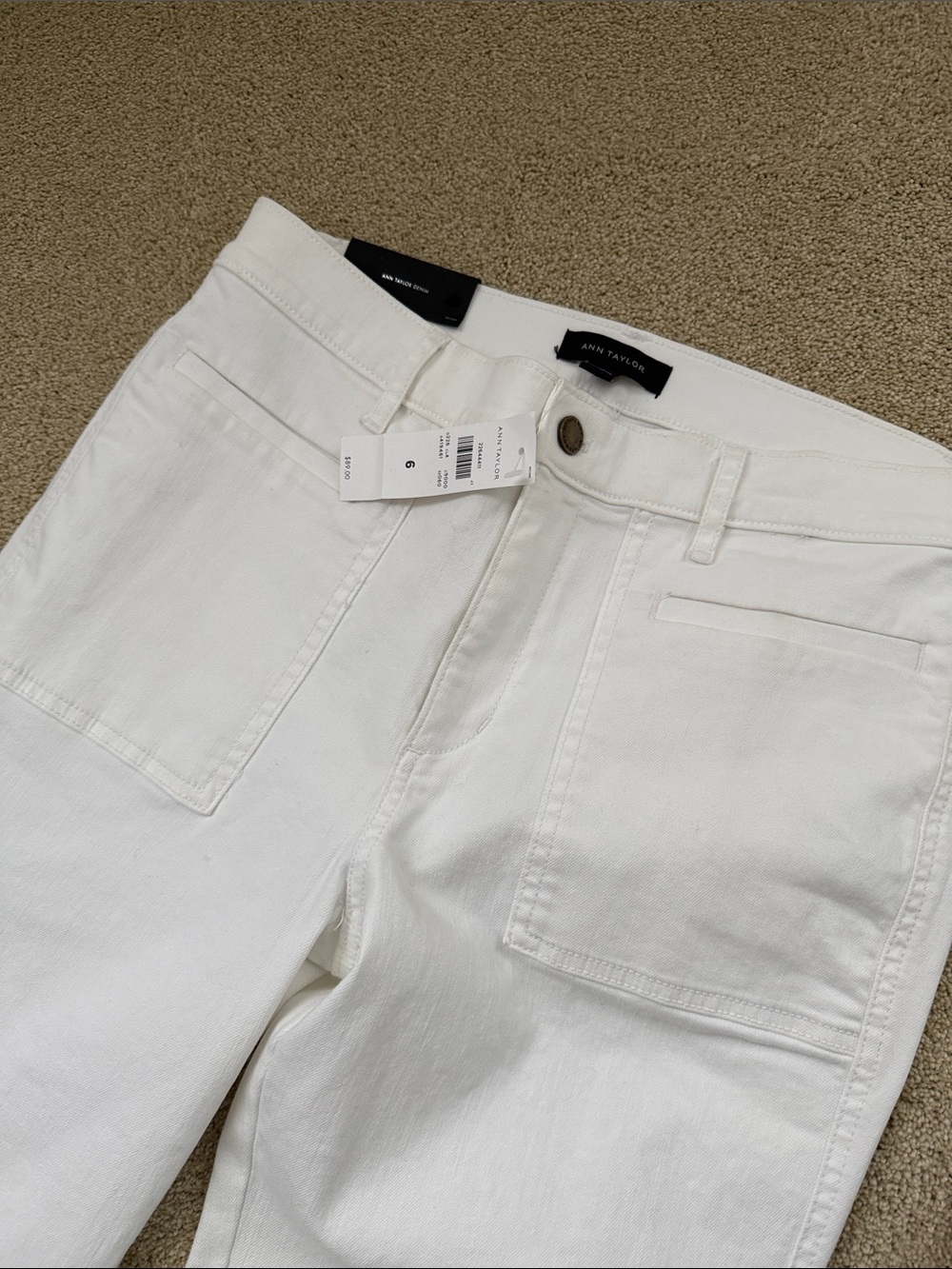 Ann Taylor white Wide-Leg Front-Pocket Jeans